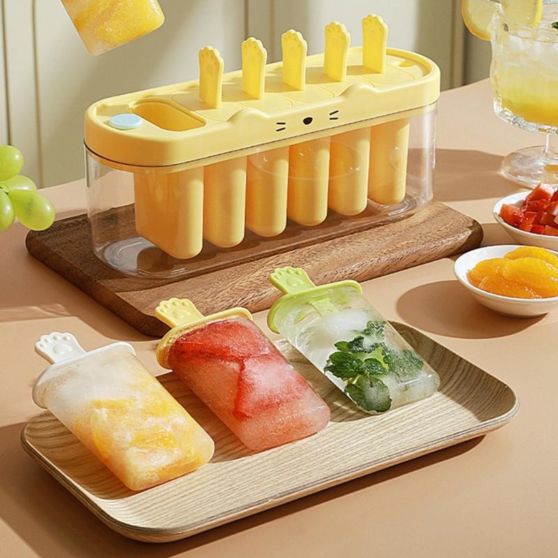 Plastic Ice Creams Molds With 6 Cavities For Homebrewed Popsicles And Ice Block Perfect For Family Kitchen Use
