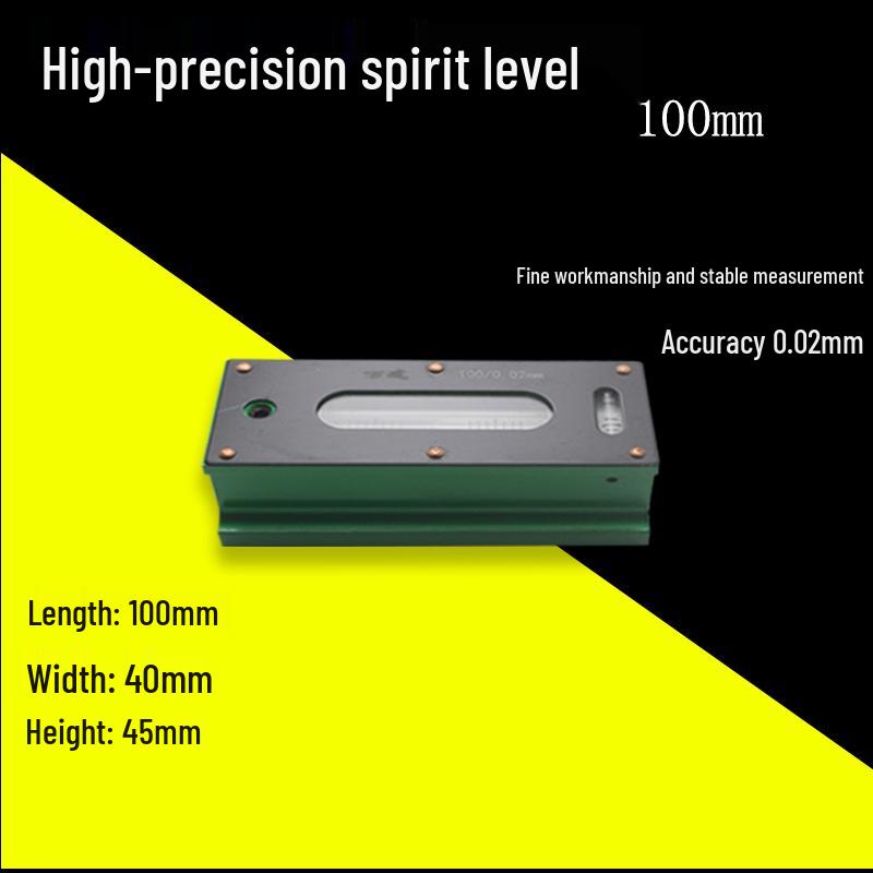 High-Precision Mechanical Bubble Spirit Level 0.02mm, Bar/Frame-Type, 100-150-200