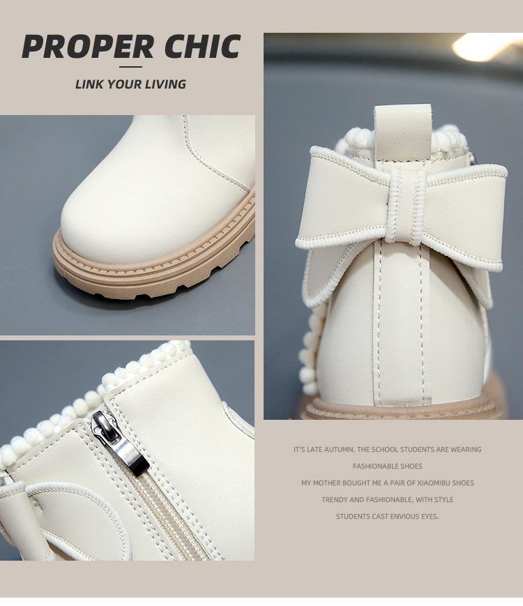 Ghete Martin la modă pentru fete: Toamnă/Iarnă 2025 cu Talpă Moale și Catifea, Design Prințesă la Gleznă.