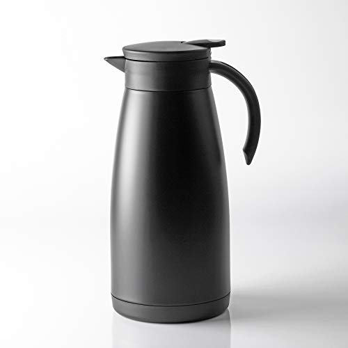 [Online Exclusive] BLKP. Pearl Metal Tabletop Pot, 1.5L, Limited Edition, Black Stainless Steel, Insulates for Hot and Cold Drinks, AZ-5019