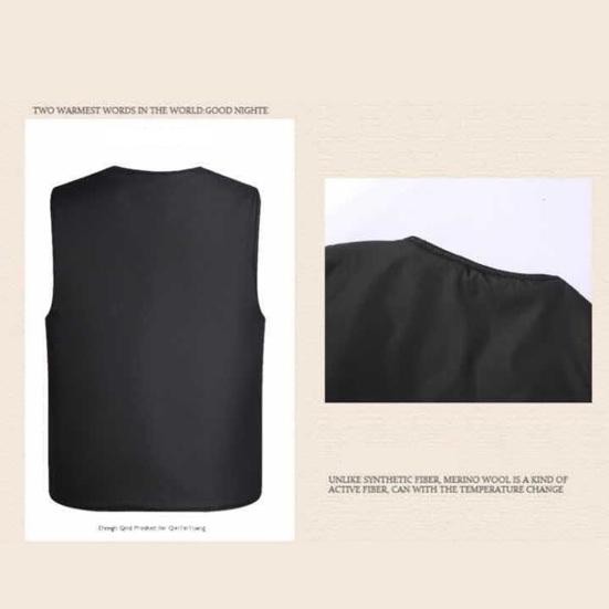 Gilet da uomo autunno inverno spesso peluche senza maniche chiusura con cerniera scollo a V tinta unita multi tasche gilet da pesca per padre di mezza età cappotto invernale da uomo