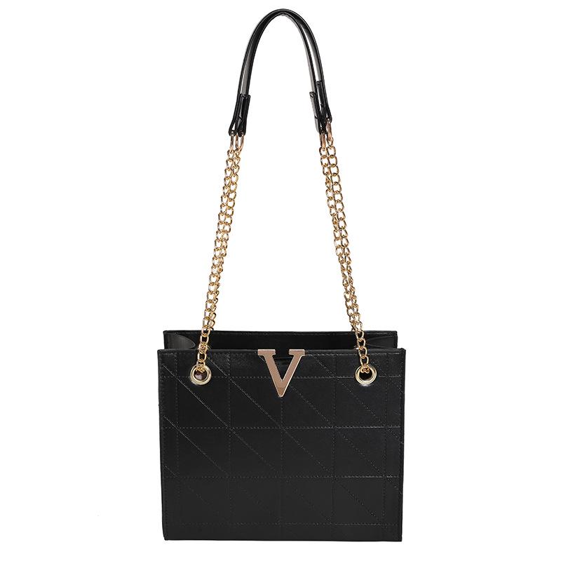 2023 Retro Casual Winter Tote: Large Capacity Solid Color Diamond Lattice Underarm Bag