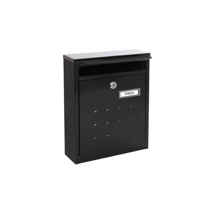 Boîte aux Lettres - ARREGUI - Dime V1324 - Acier - Format A4 - Murale - Noir
