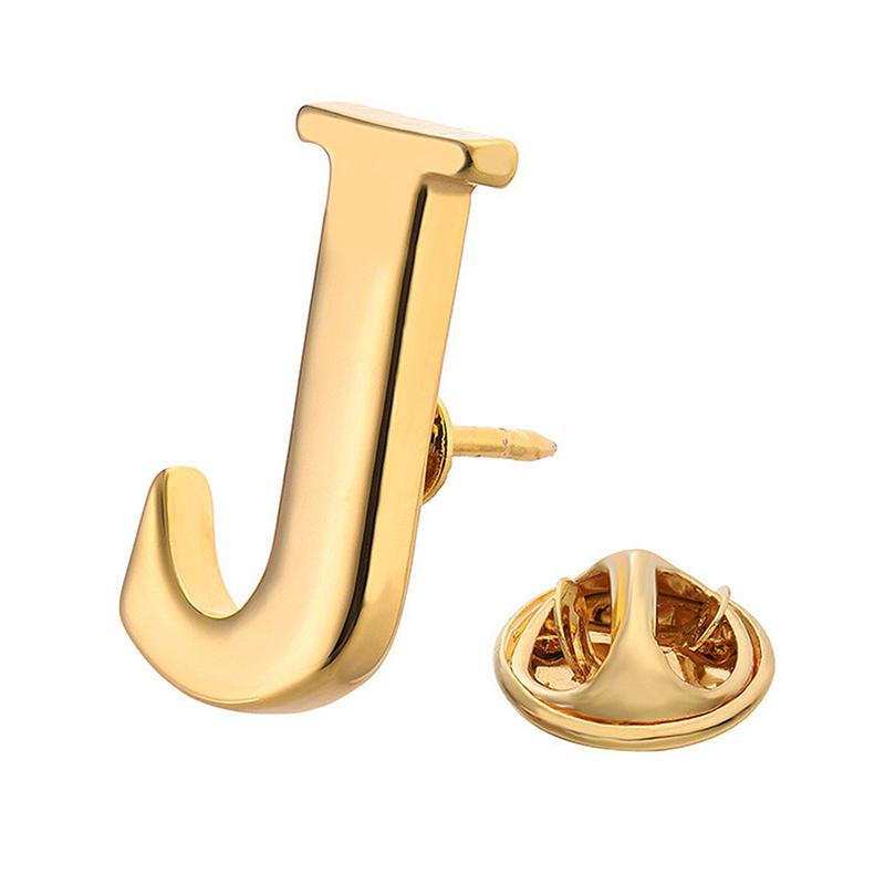 

Высококачественная классическая металлическая брошь с золотыми буквами от A до Z, мужской лацканный значок, женская брошь для шляпы, шарфа, рюкзака, ювелирное украшение J
