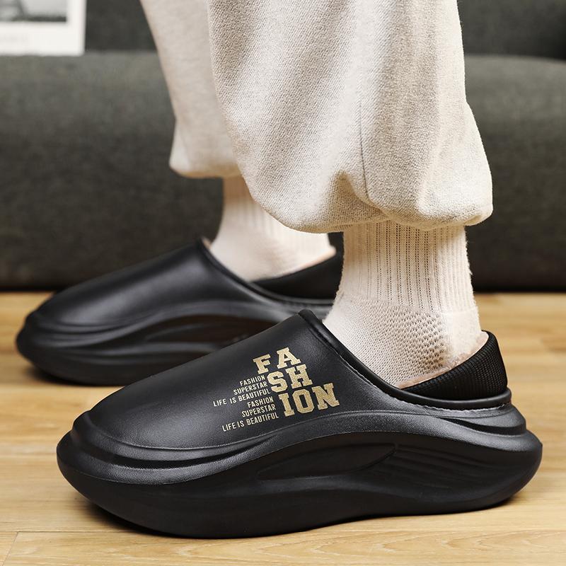 Winter Couple's Slippers Outdoor Waterproof Warm Fur Slipper Non-Slip Plush Home Light Footwear Thick Platform Slipper Men Women
