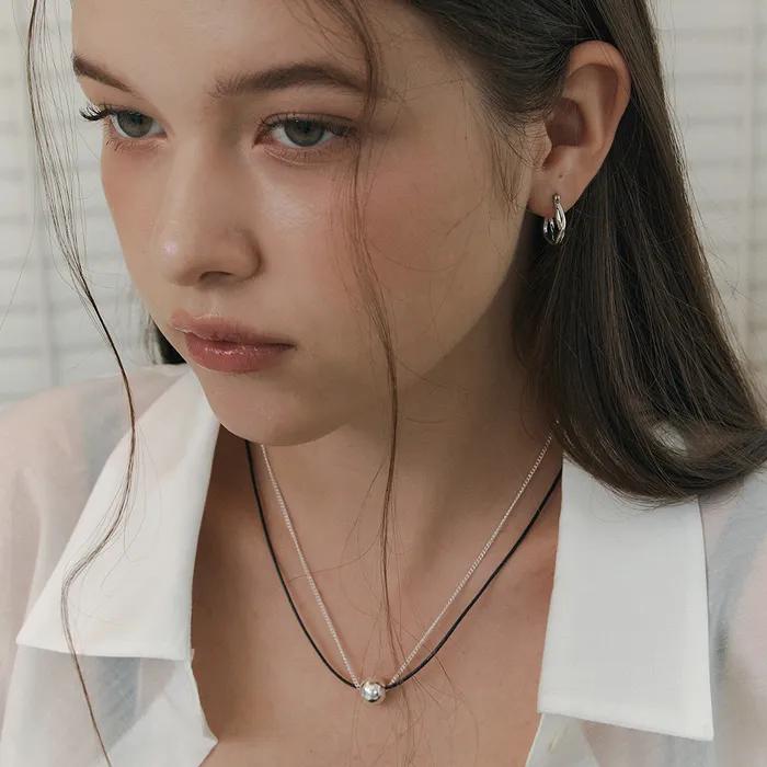 Two Line Ball Necklace nb1695