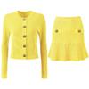 2025 Spring/Autumn Women's Fashion Knitted Cardigan & A-Line Skirt Set