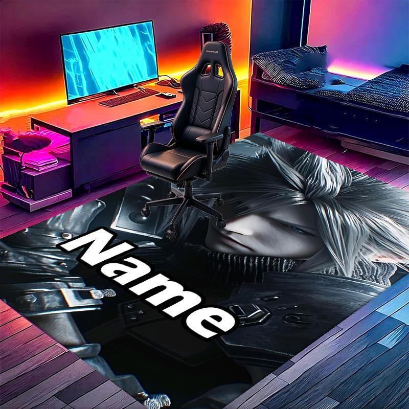 Benutzerdefinierter Name Personalisierter Final Fantasy Druck Teppich, Vielseitiger Heimdekor Teppich, für Spielzimmer, Wohnung, Balkon, Eingangsbereich, Flur Geschenk