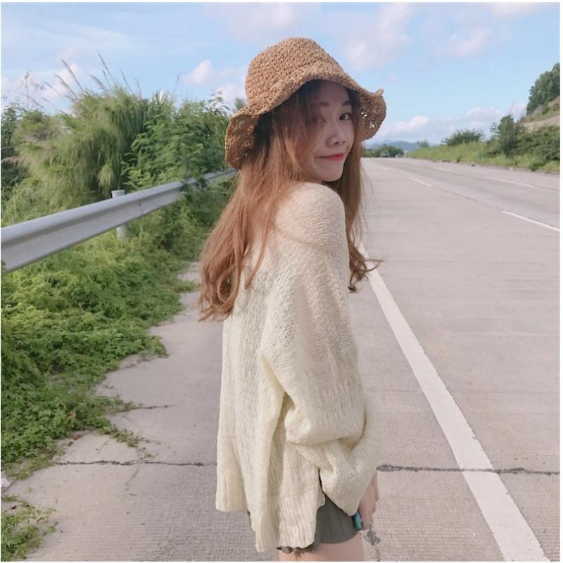 Autumn Winter Solid Color Loose Casual Cardigan Sweater Women Long Sleeve Vintage Knitting Coat Jacket Top