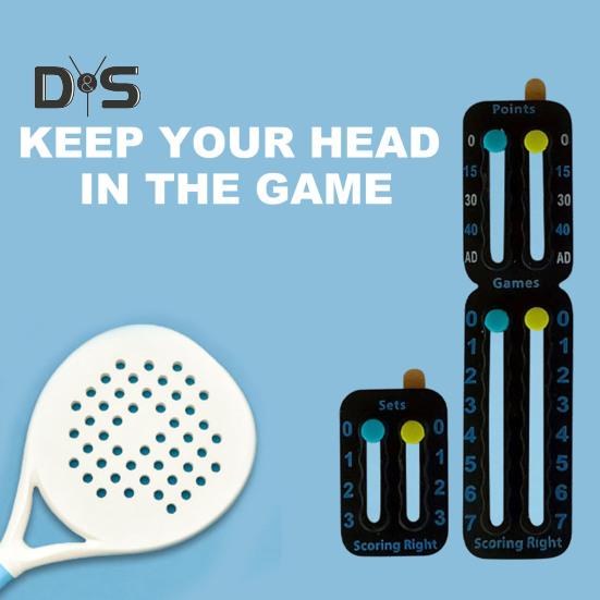 2 ks Počítač skóre pro tenisovou raketu a padel Snadno namontovatelný Malý počítadlo skóre Přenosný Sledovač bodů pro Zaznamenávání Bodů Her Setů