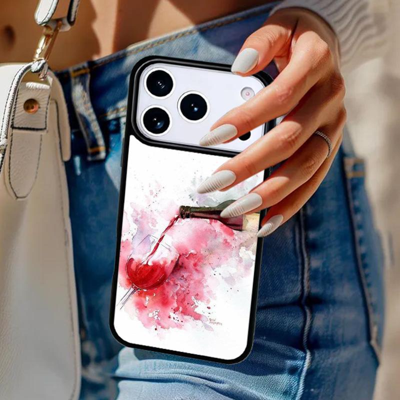 Drink Beer Red Wine Phone Case For iPhone 17 Air 14 15 13 12 Max Cover For Apple 14 15 16 16e 11 Pro Max Plus
