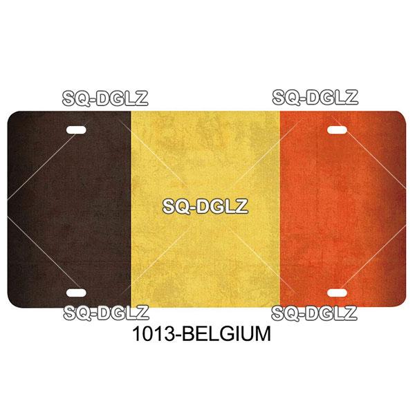[SQ-DGLZ] A-B City License Plate Metal Sign Vintage Plaque Tin Sign Wall Decor For Bar Country Flag Poland/Brazil/Australia