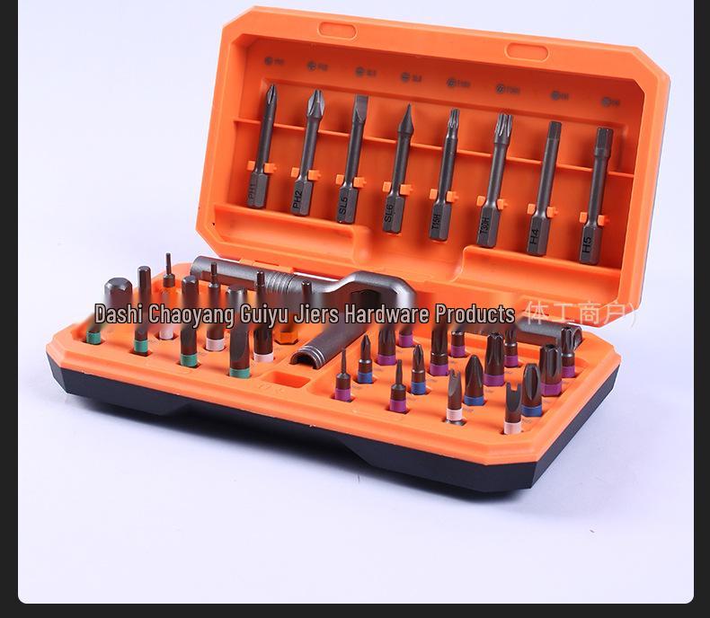 42-in-1 Multi-functional Ratchet Screwdriver Set with Black Handle