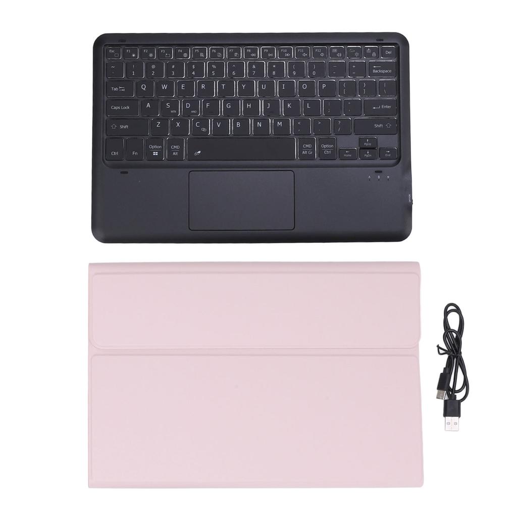 Tablet Keyboard Case with Pen Holder Slim 7 Colors Backlit Detachable Wireless Tablet Trackpad Keybo