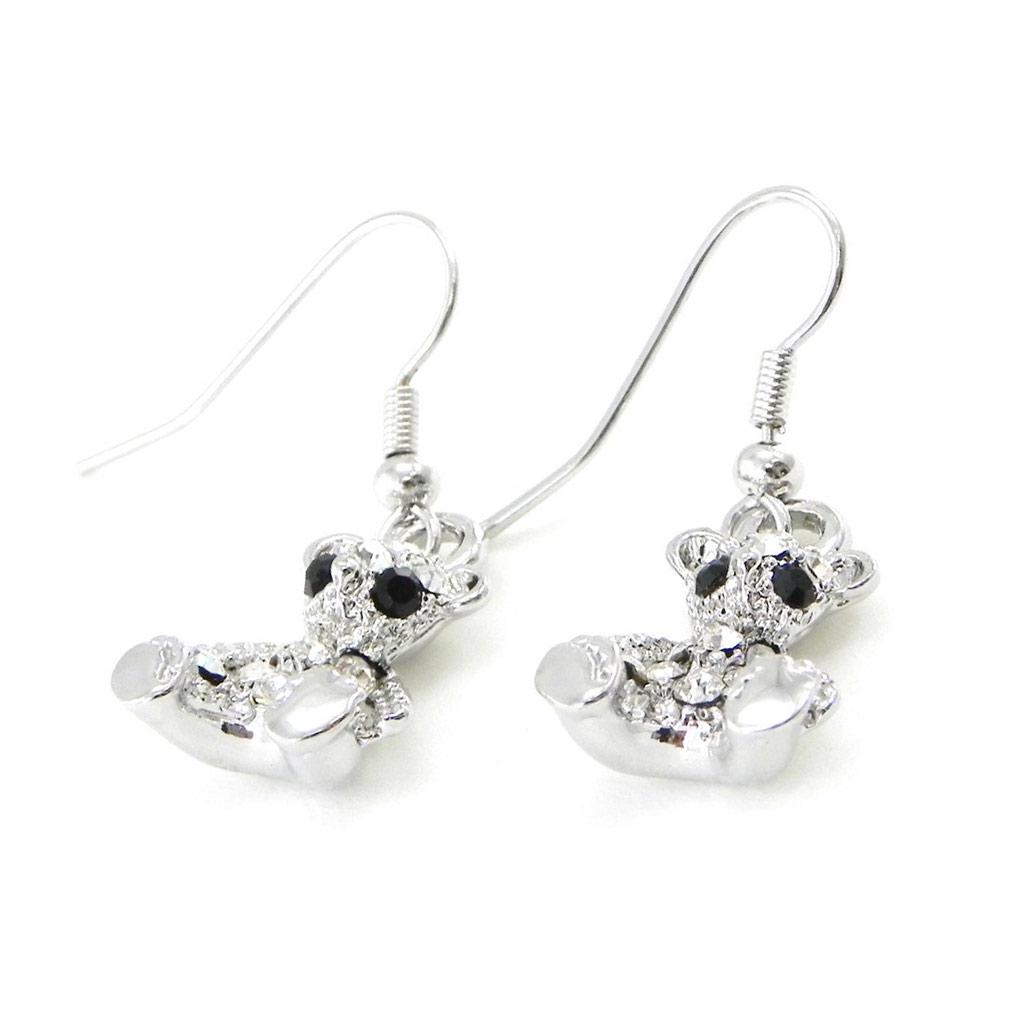 Les Trésors De Lily [G7926] – Silberweiße „Teddy“-Ohrringe