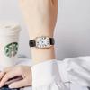 1pc-Fashionable and Casual Rectangular Pointer Quartz Watch, Retro PU Leather Women's Watch