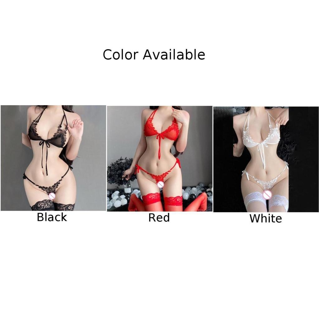 G-string Thong Underwear Lace Mesh Bra Set Lingerie Swimsuit Women Lace Sexy