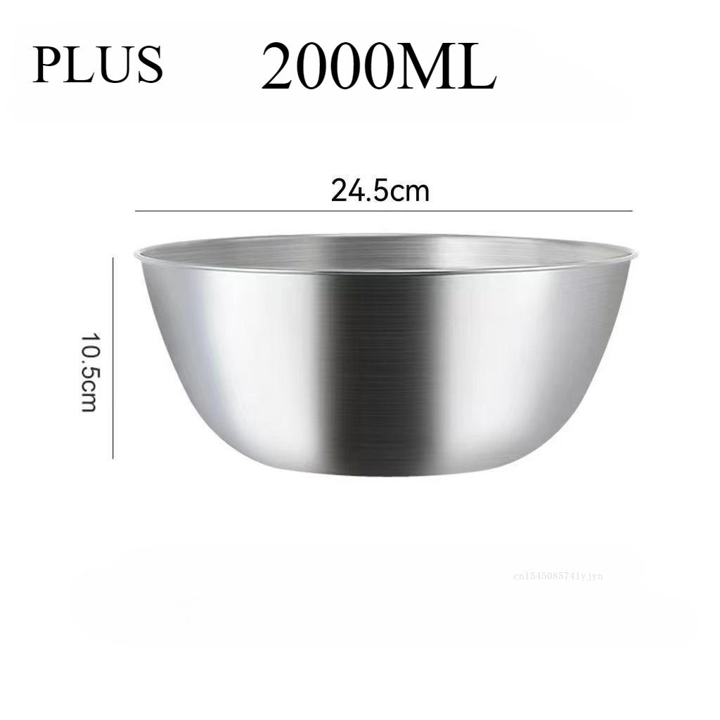 17/19/24,5CM Roestvrijstalen Saladekom met Schaal voor Voedselopslag Eierbloem Mengkom Fruit Groente Noedel Container