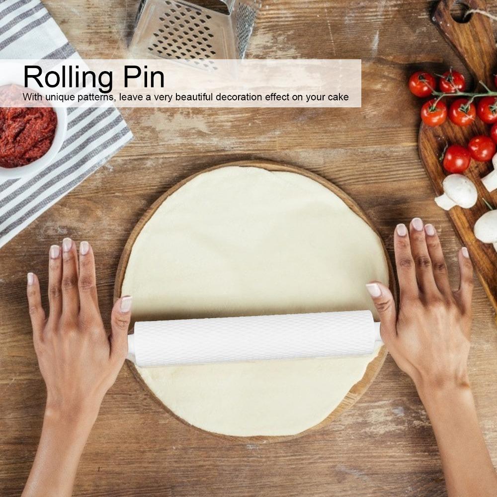 Non-Stick Cake Rolling Pin PP Plastic Dough Roller Durable Embossing Rolling Pin  Clay Craft