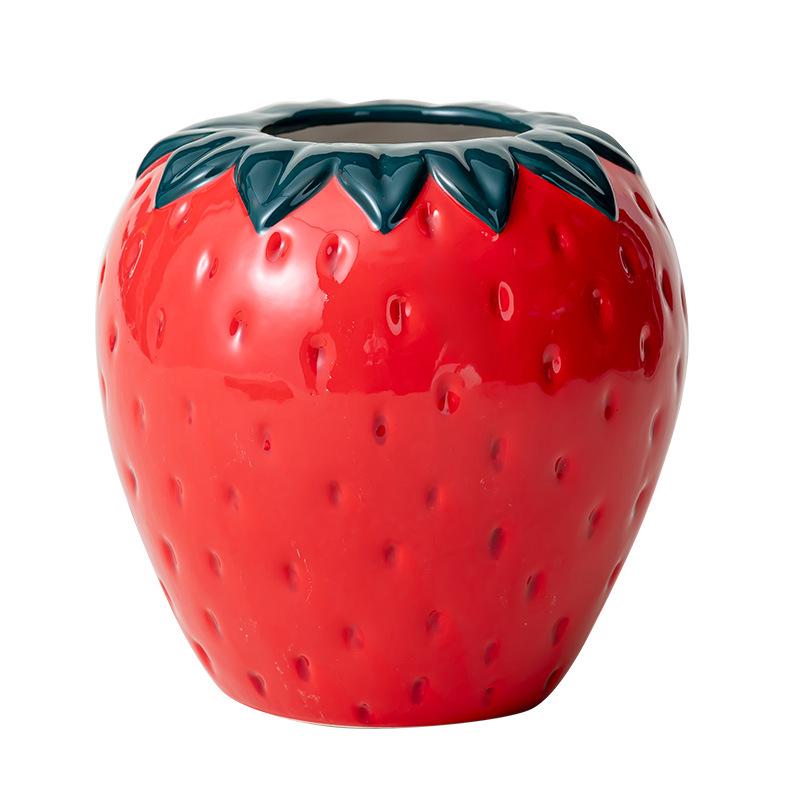 Creative Ceramic Strawberry Vase for Home and TV Cabinet Decoration