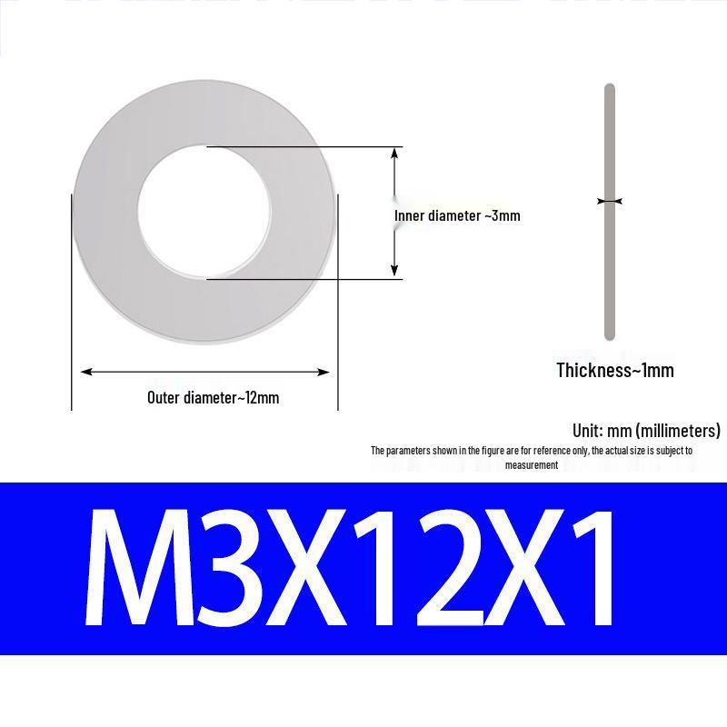 304 Stainless Steel Ultra-Thin Flat Washer, Thickness: 0.1/0.2/0.3/0.4/0.5 Mm, Sizes M1-M8