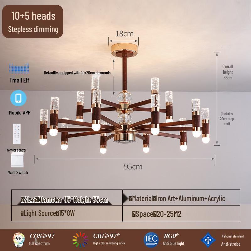 French Retro Branch Chandelier: Chinese Style Living Room & Hall Main Light for High-End, Horizontal Zhongshan Home Decor.
