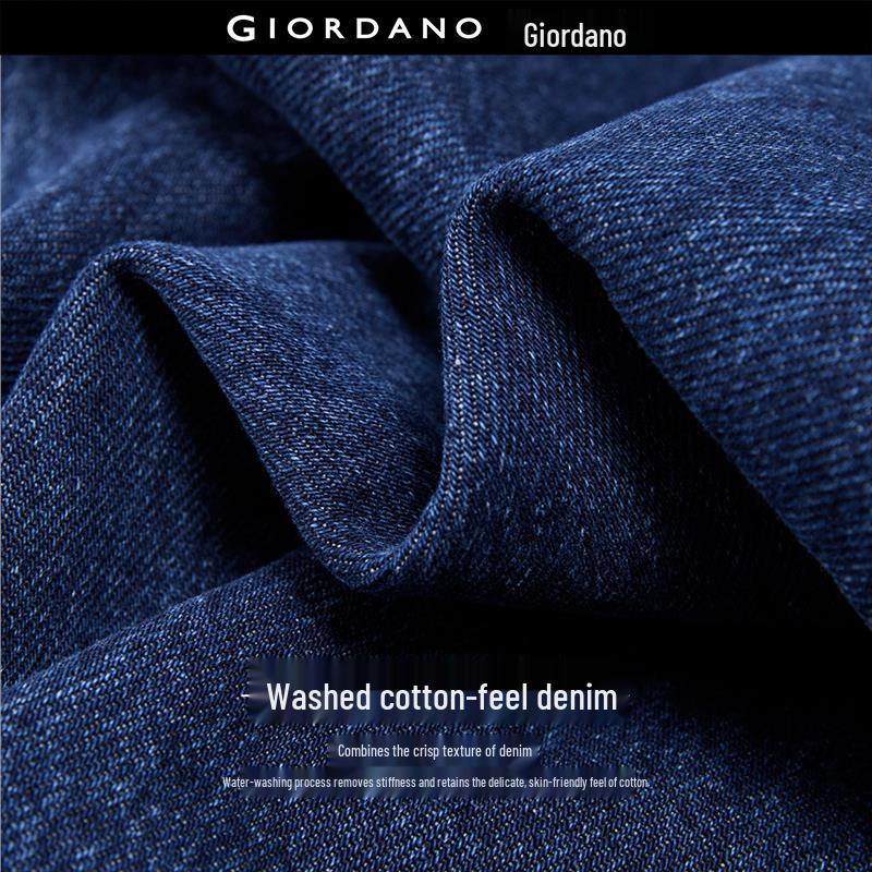 Giordano Men's Retro Loose Straight Washed Jeans