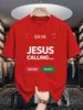 Unisex Crew Neck Tee Jesus Calling Funny Phone Text Graphic Print Soft Cotton Loose Short Sleeve Summer Casual Male Streetwear Tops