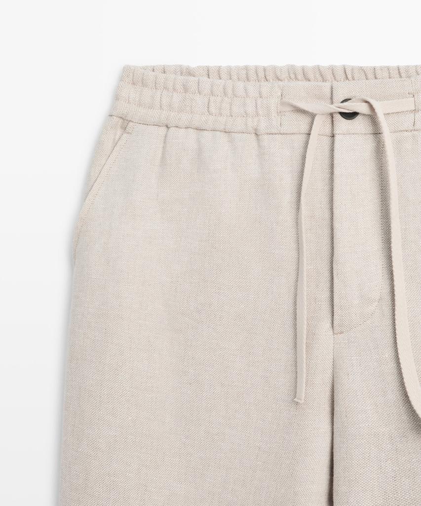 Masimodutti 100% Linen Structure Pants