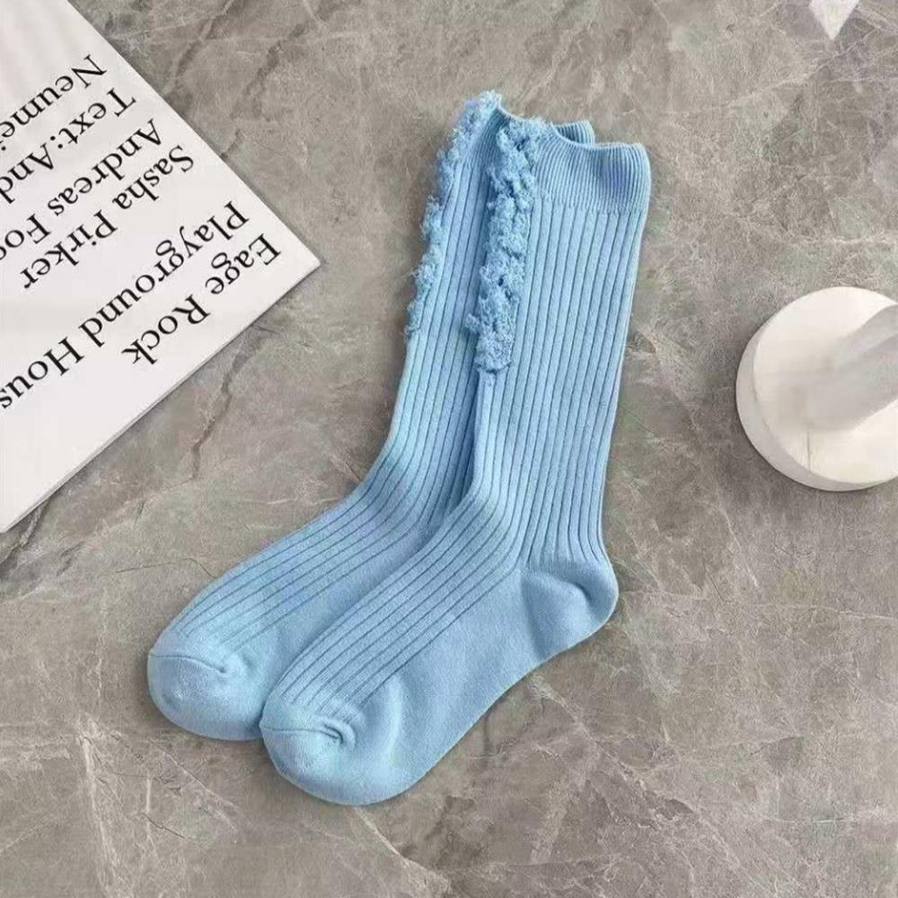 

Хип-хоп панк однотонные готические рваные летние чулки носки нищего рубчатый подол синий