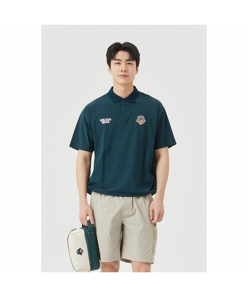 Goldeunbeeo (M) Checker Board Patterned Logo Collar T-Shirt G4Tam26411Grx
