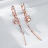 Trend Long Tassel Spider Dangle Earrings For Women Fashion  Rose Gold Color With Natural Zircon Fine Daily Jewelry