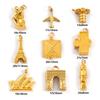 1 Pezzo Charms da Viaggio in Acciaio Inossidabile 304 Placcato Oro 18K Piramide 3D Macchina Fotografica Aereo Torre Eiffel Ciondolo Per Creazione Collane Fai-da-te