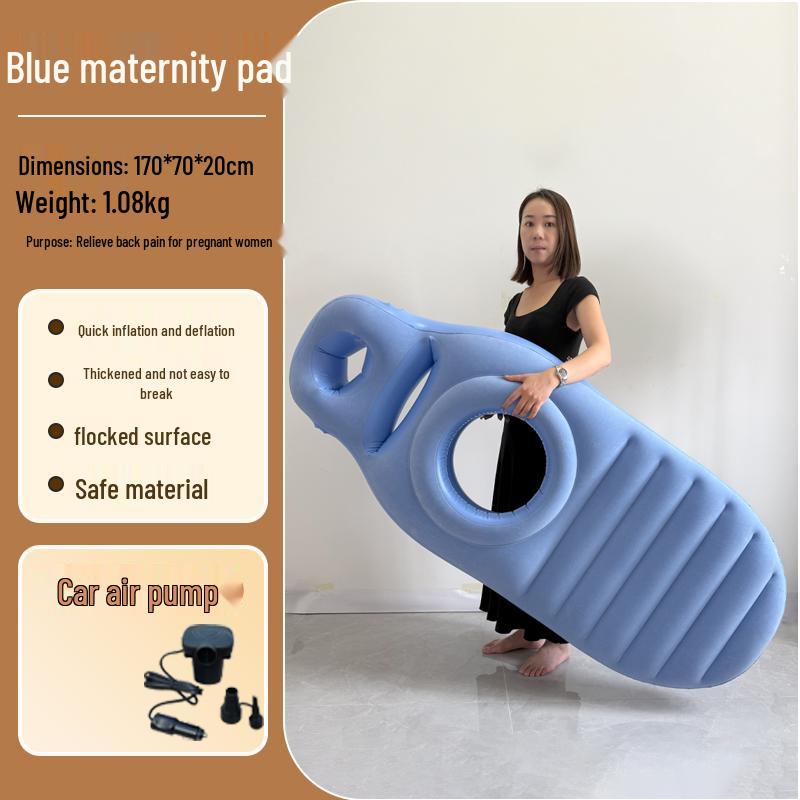 Eco-friendly PVC Inflatable Pregnant Woman Cushion - Comfortable Flocking Recessed Sleeping Pillow Pad