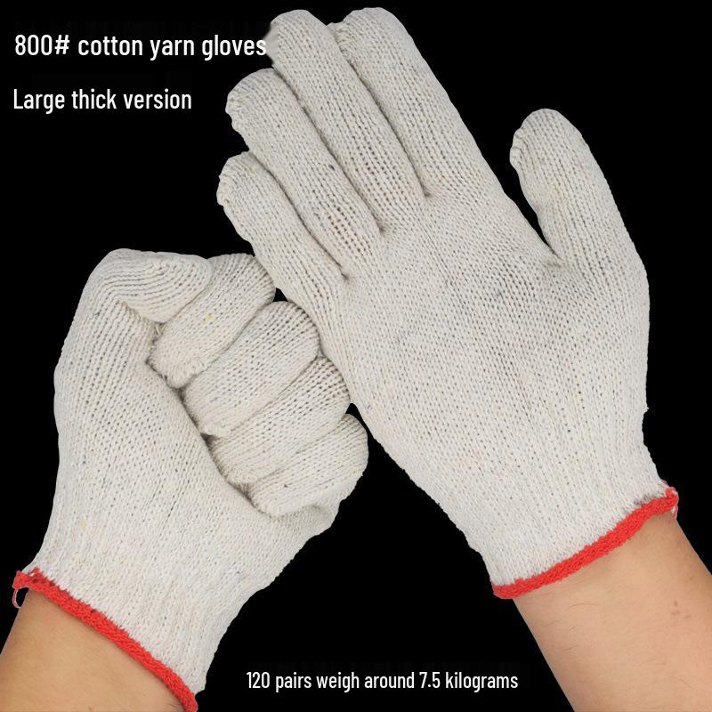 Cotton Yarn Labor Protection Gloves: 700g, 800g, 900g Work-Resistant Construction Site Wear