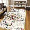 Ancient World Navigation Map Teppe for stuen, mykt flanell teppe for soverommet, Anti-skli BADEROMsmatte, baby lekematte