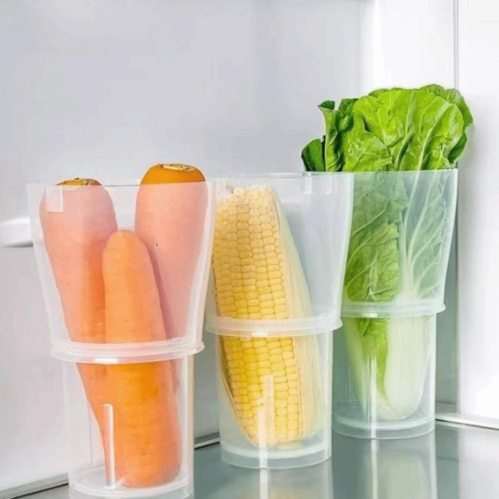 Stackable Freshness Storage Boxes Up-right Plastic Vegetable Storage Container Collapsible Fruit Storage Container Food Storage