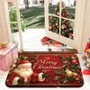 1Pcs Anti Fatigue Kitchen Rugs Christmas Santa ClausWaterproof Non-Slip Thick Cushioned Kitchen Mat Heavy Duty Comfort Standing Mat for Kitchen