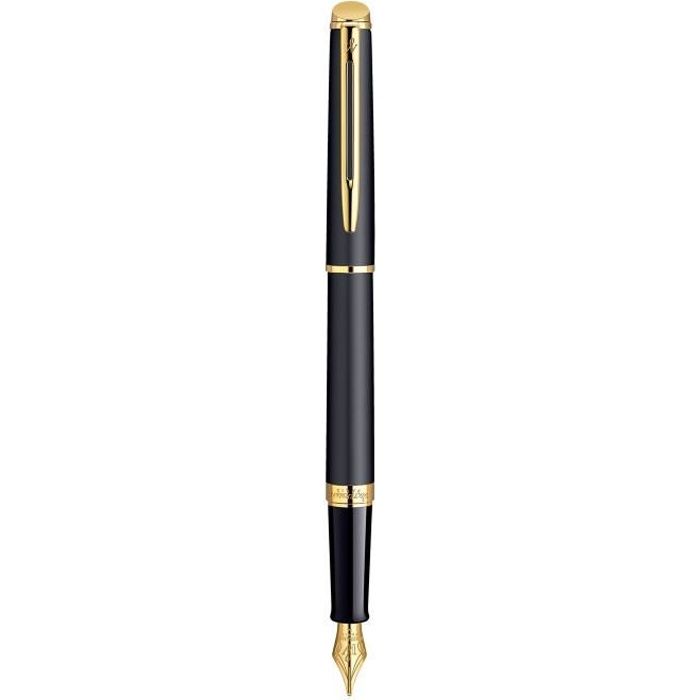 WATERMAN Hemisphere stylo plume, noir mat, plume moyenne, attributs dorés, Coffret cadeau