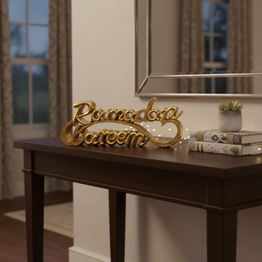 Resin Ramadan Letter Ornaments Gold Ramadan Table Ornament  Party Decorations