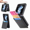 For Samsung Galaxy Z Flip6 5G Phone Case Card Slot Kickstand PU+PC Cover with Finger Ring
