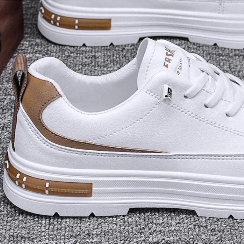 Fashion 2024 Men‘s Fashion Casual Shoes Outdoor New Men's White Anti Slip Sneakers Breathable Comfort Skateboard Shoes Zapatillas Hombre