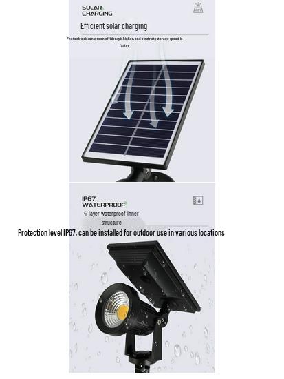 Outdoor Solar-Powered Waterproof High Brightness Lawn and Garden Spotlight