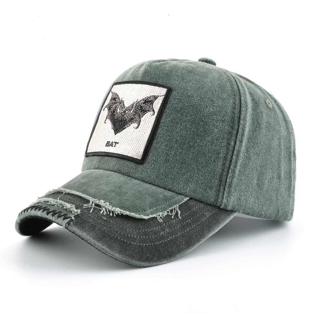Vintage Denim Baseball Cap With Embroidery Bat Patch Men Snapback Hip Hop Dad Hats Women Four Seasons Adjustable Visor Cap