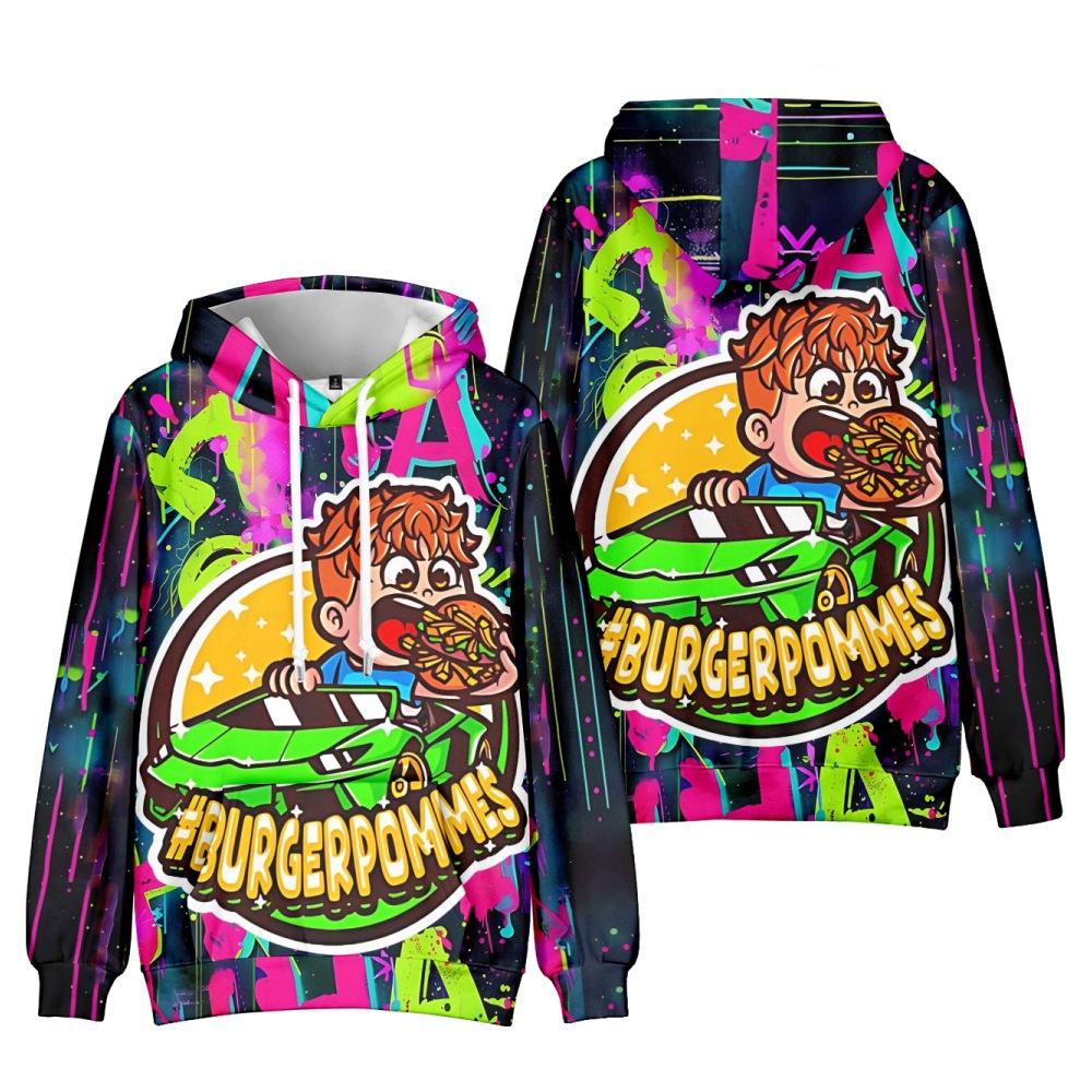 

10 Colors Fashion for Fans of Burgerpommes ICrimax Printed Sweatshirt Outdoor Sport Pullovers Hoodie Cosplay Costume XXS фіолетовий