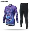 Womens Cycling Jersey Set Long Sleeve Breathable Bike Riding Outfit Sportswear