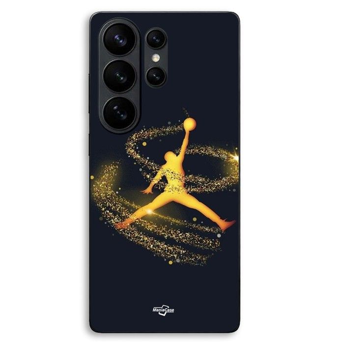 Cover Per Samsung Galaxy S26 Ultra Logo Jordan polvere filante dorata Maniacase