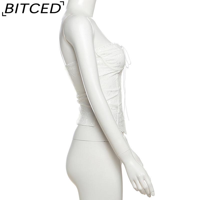 BITCED Spring Women's Solid-Color Slim-Fit Streetwear Off-Shoulder Wrap-Top with Backless Design