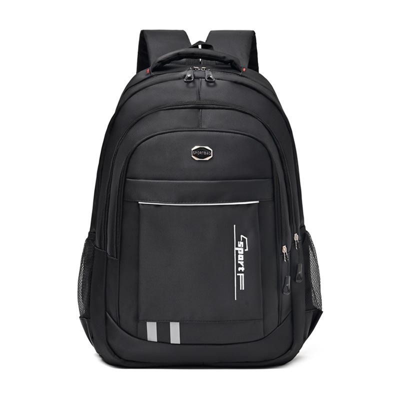 

Рюкзак мужской простой повседневный износостойкий большой вместимости рюкзак для ученика средней школы женский школьный рюкзак для путешествий и компьютера чёрный