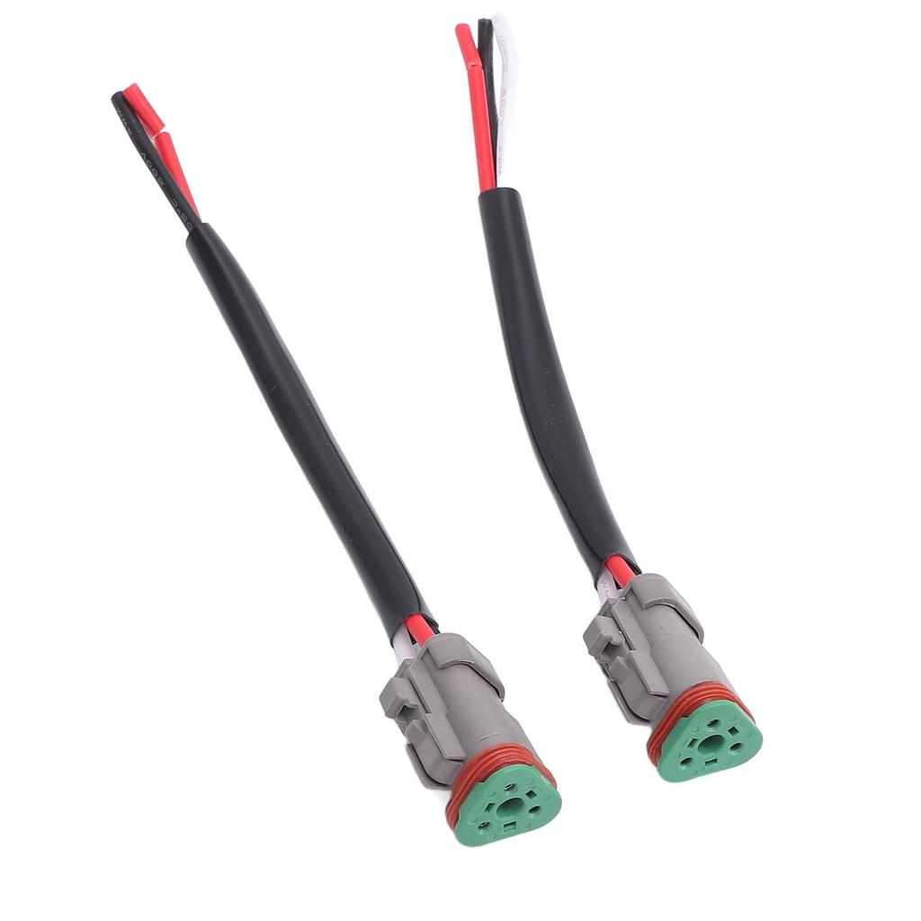 1 Pair 3 Pin DT Connectors Waterproofing Automotive Electrical Connector Wiring Harness for Car Trucks Boats LED Work Lights Female Plug
